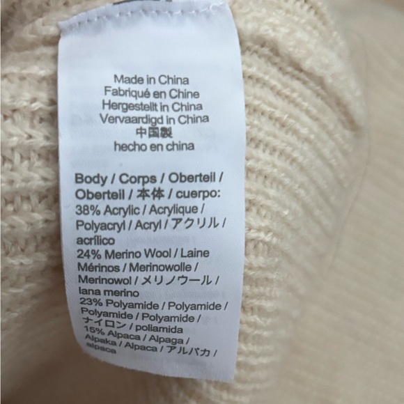 NWOT J. Crew Cream Puff-sleeve lightweight alpaca blend cardigan Sweater - Picture 6 of 6